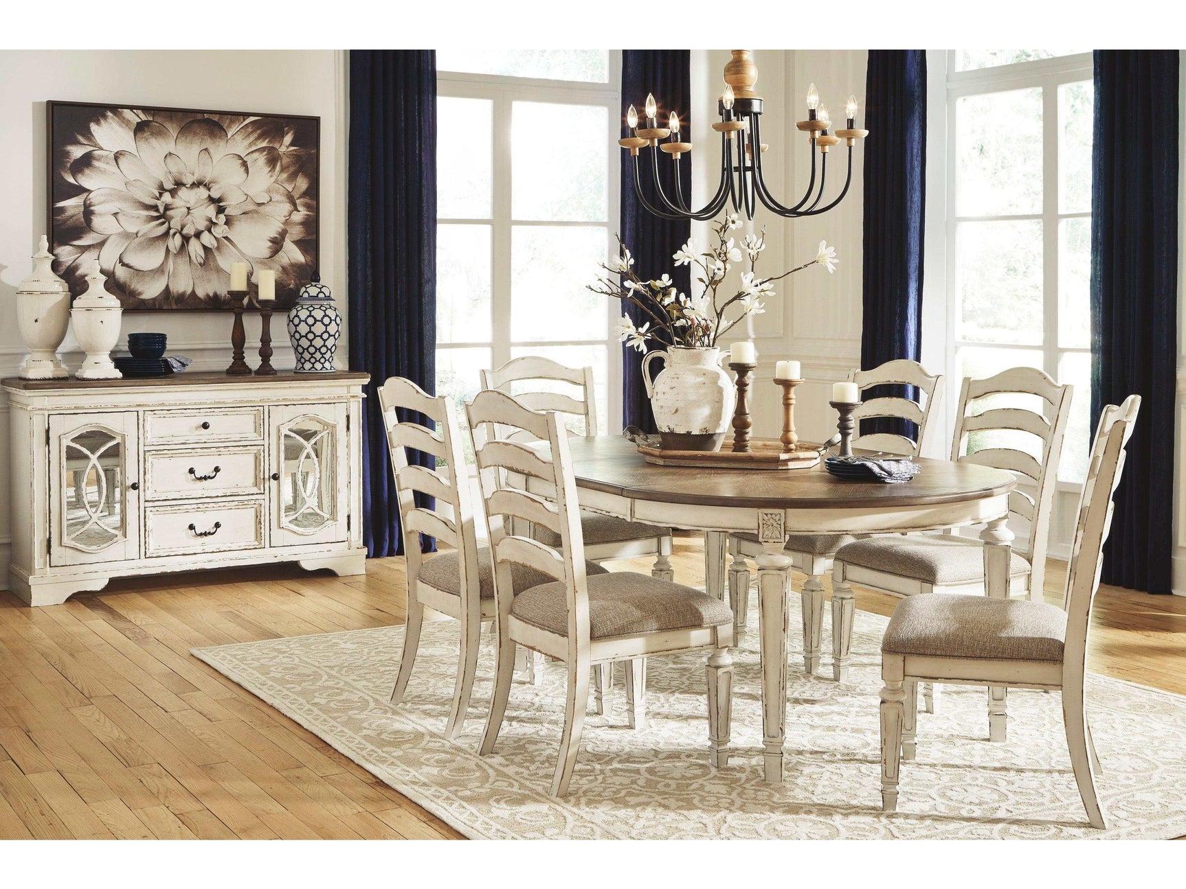 Realyn Chipped White Dining Chair (Set of 2) - Ornate Home