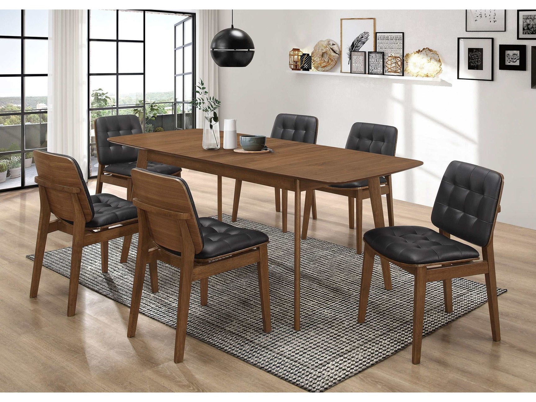 Redbridge Natural Walnut 7 Pc Dining Set - Ornate Home
