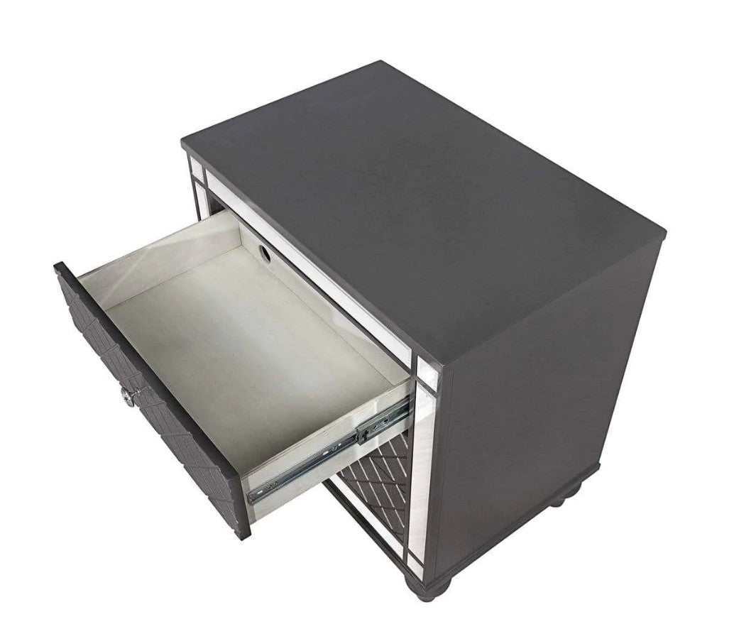 Refino Gray Nightstand - Ornate Home