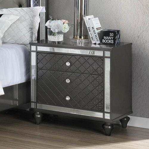 Refino Gray Nightstand - Ornate Home