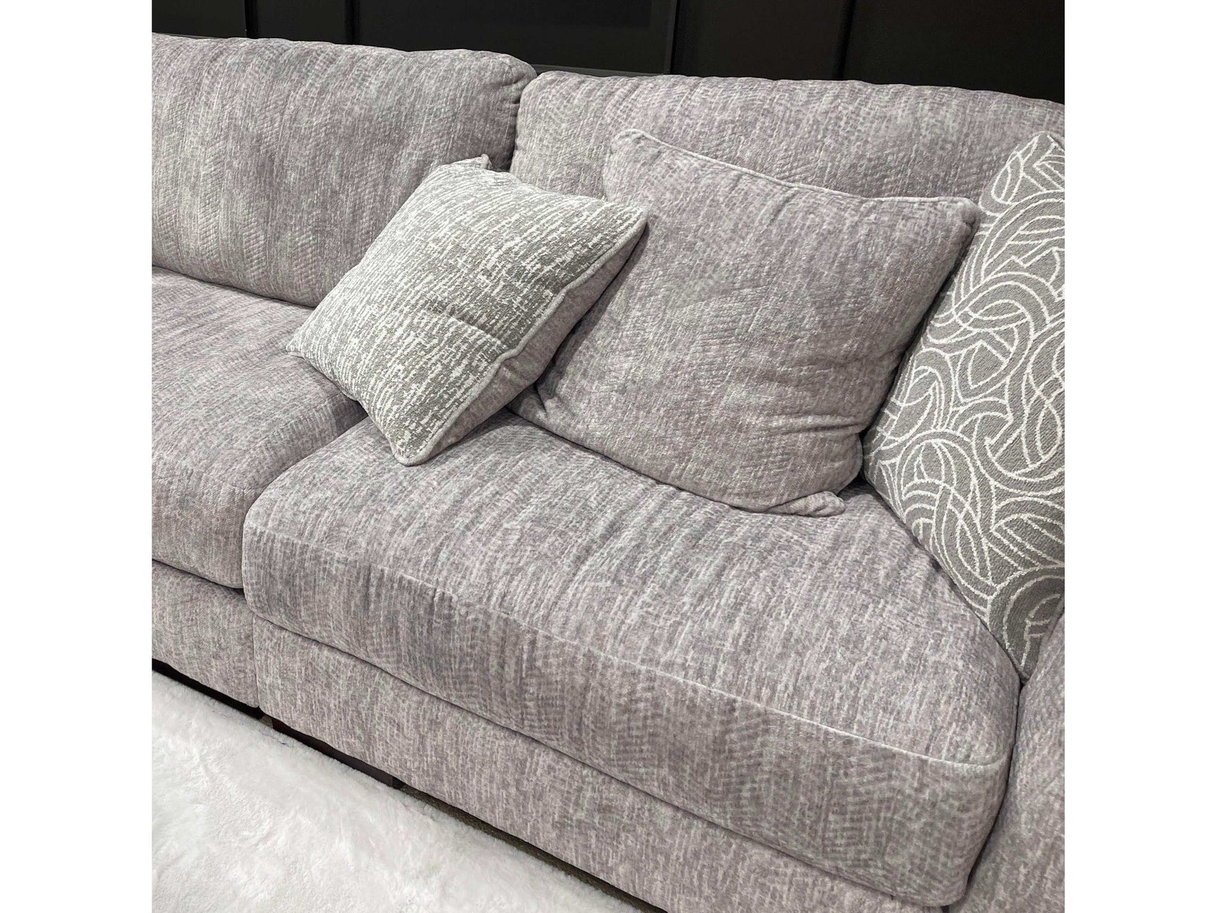 Regent Park Pewter 5pc Symmetrical Corner Sectional - Ornate Home