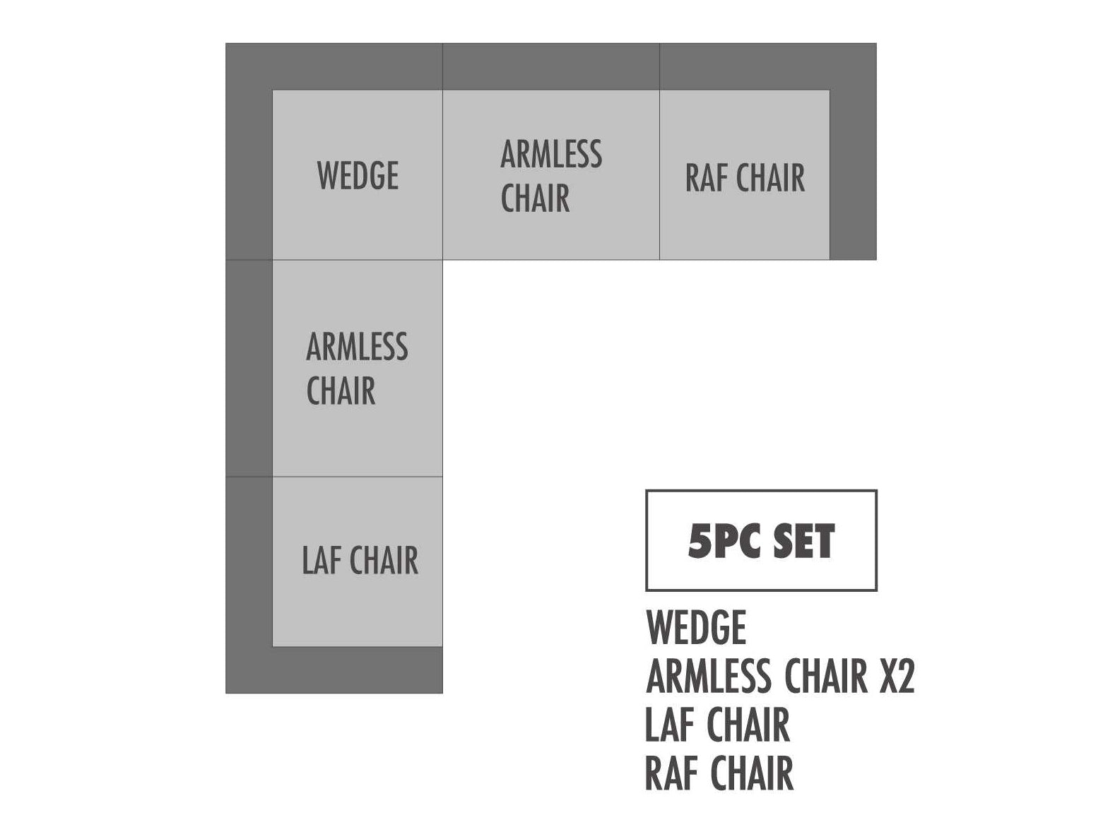 Regent Park Pewter 5pc Symmetrical Corner Sectional - Ornate Home