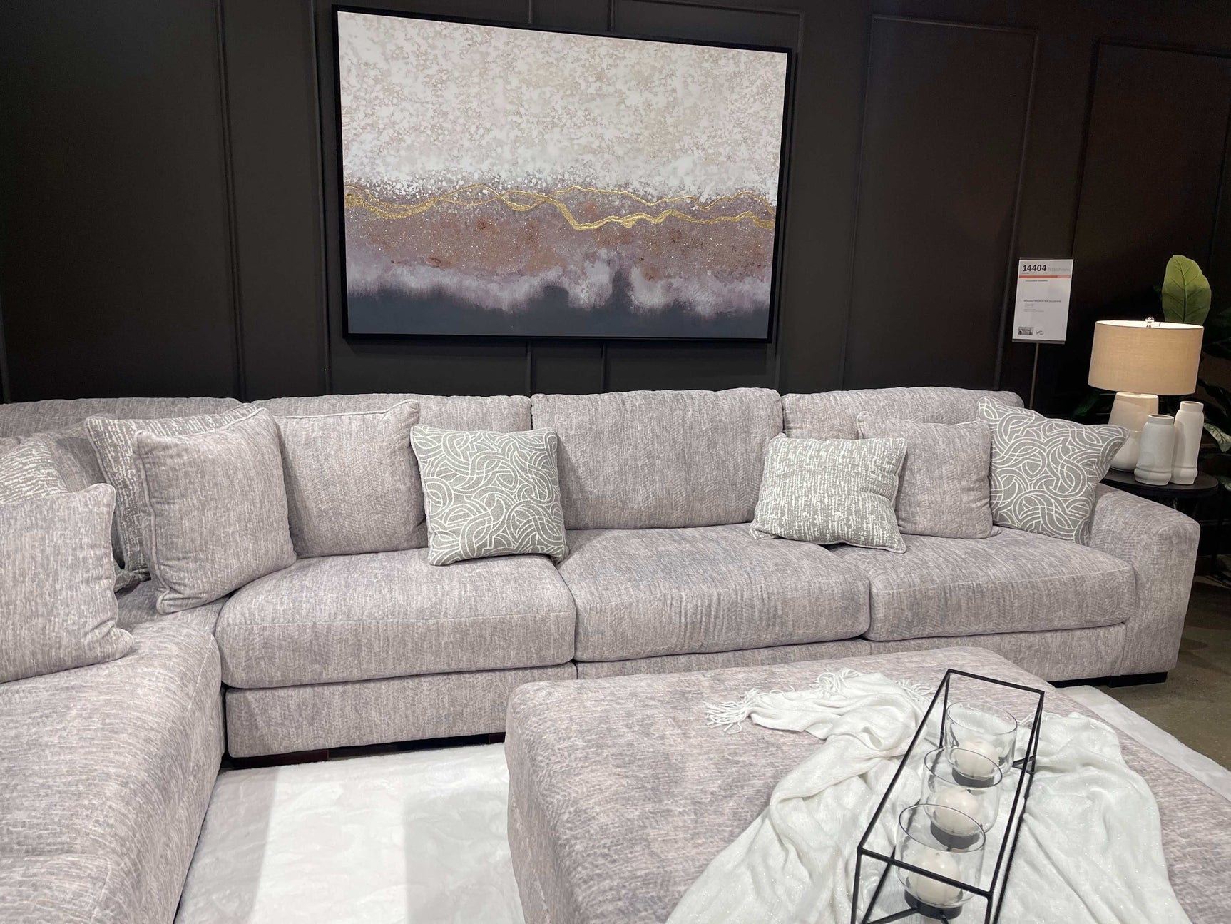 Regent Park Pewter 6pc Corner Sectional - Ornate Home