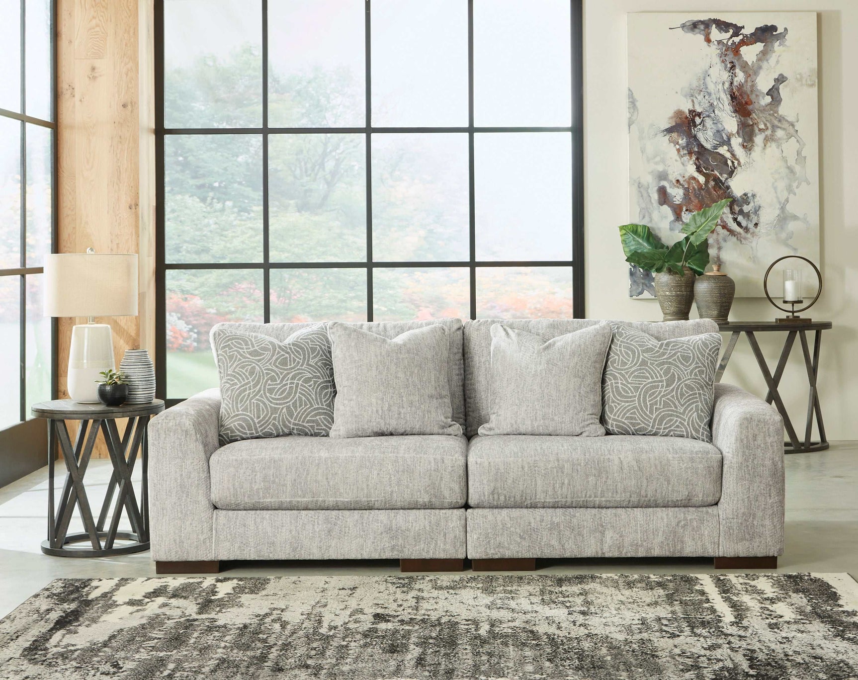 Regent Park Pewter Sectional Loveseat - Ornate Home
