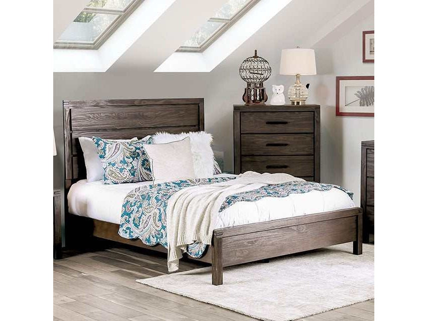 Rexburg Wire-Brushed Rustic Brown Full Bed - Ornate Home