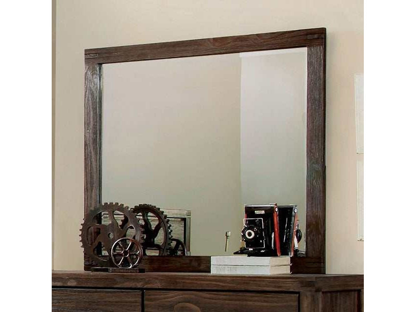 Rexburg Wire-Brushed Rustic Brown Mirror - Ornate Home