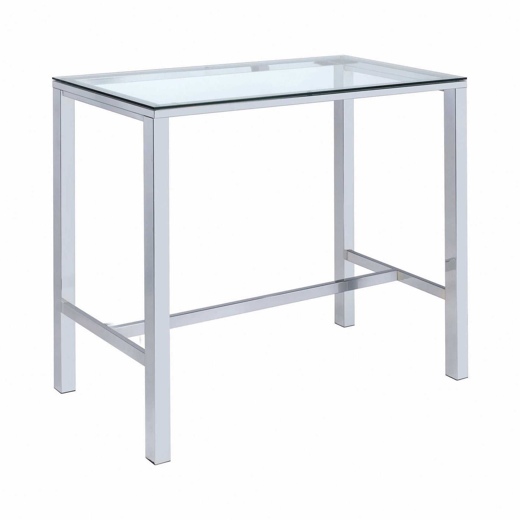 Richa Chrome Glass Top Bar Table - Ornate Home