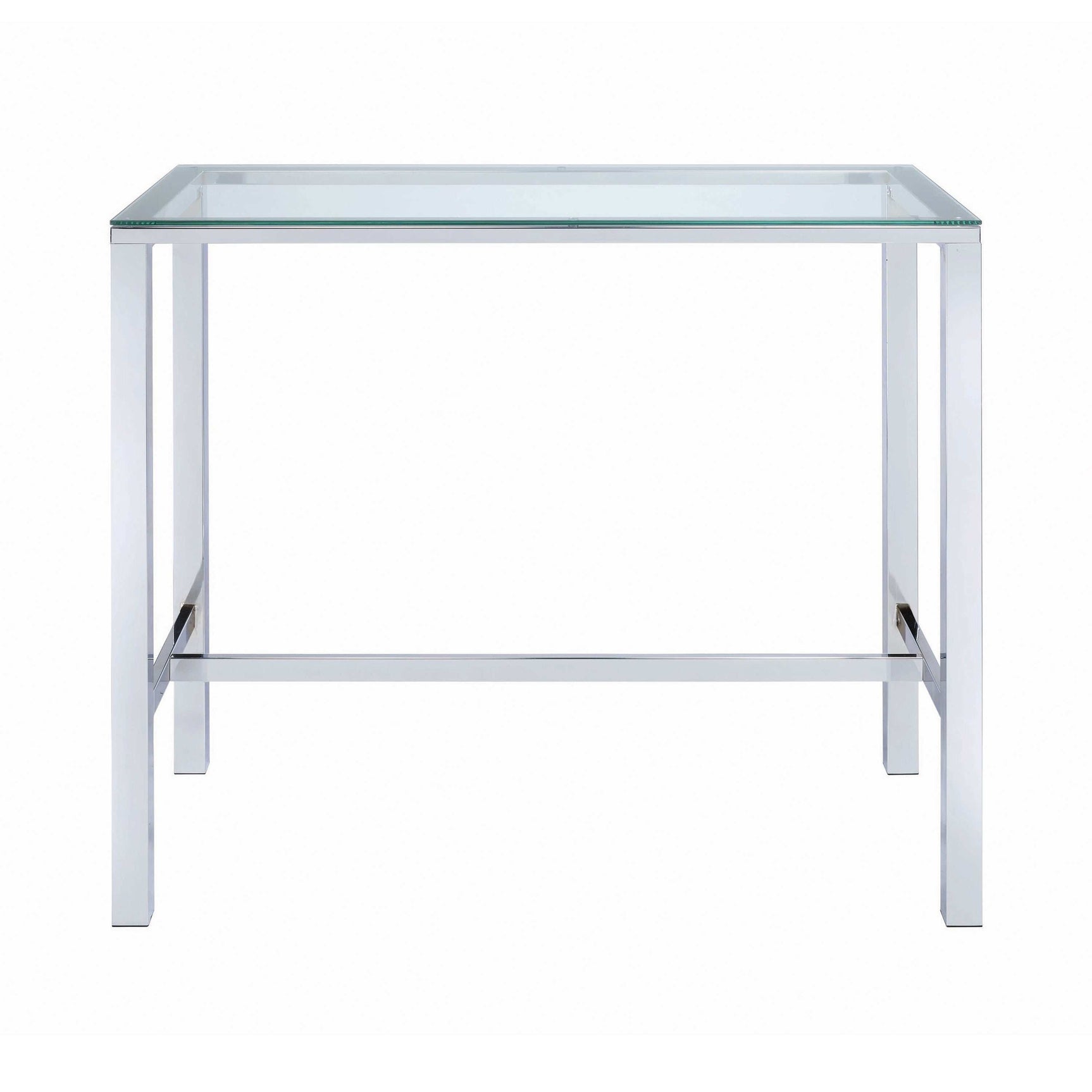 Richa Chrome Glass Top Bar Table - Ornate Home