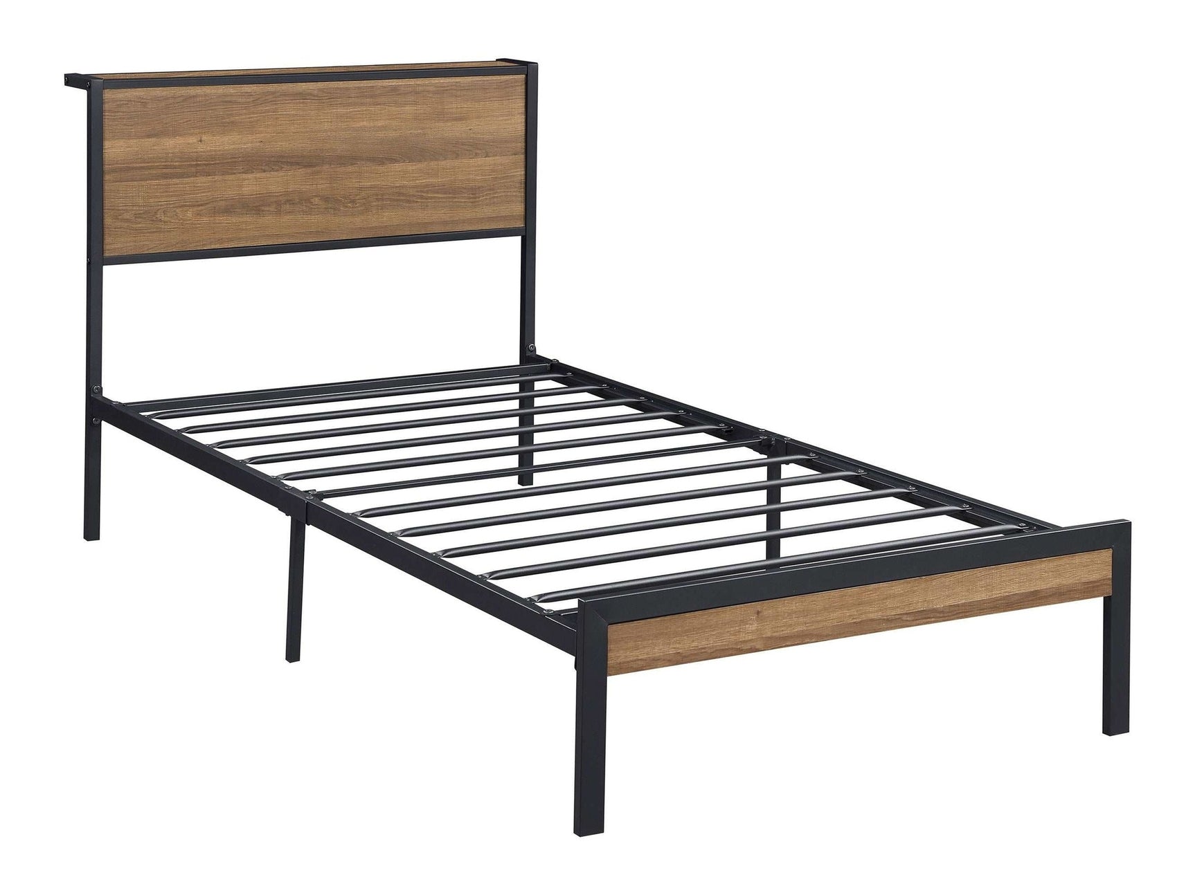 Ricky Light Oak / Black Twin Bed - Ornate Home