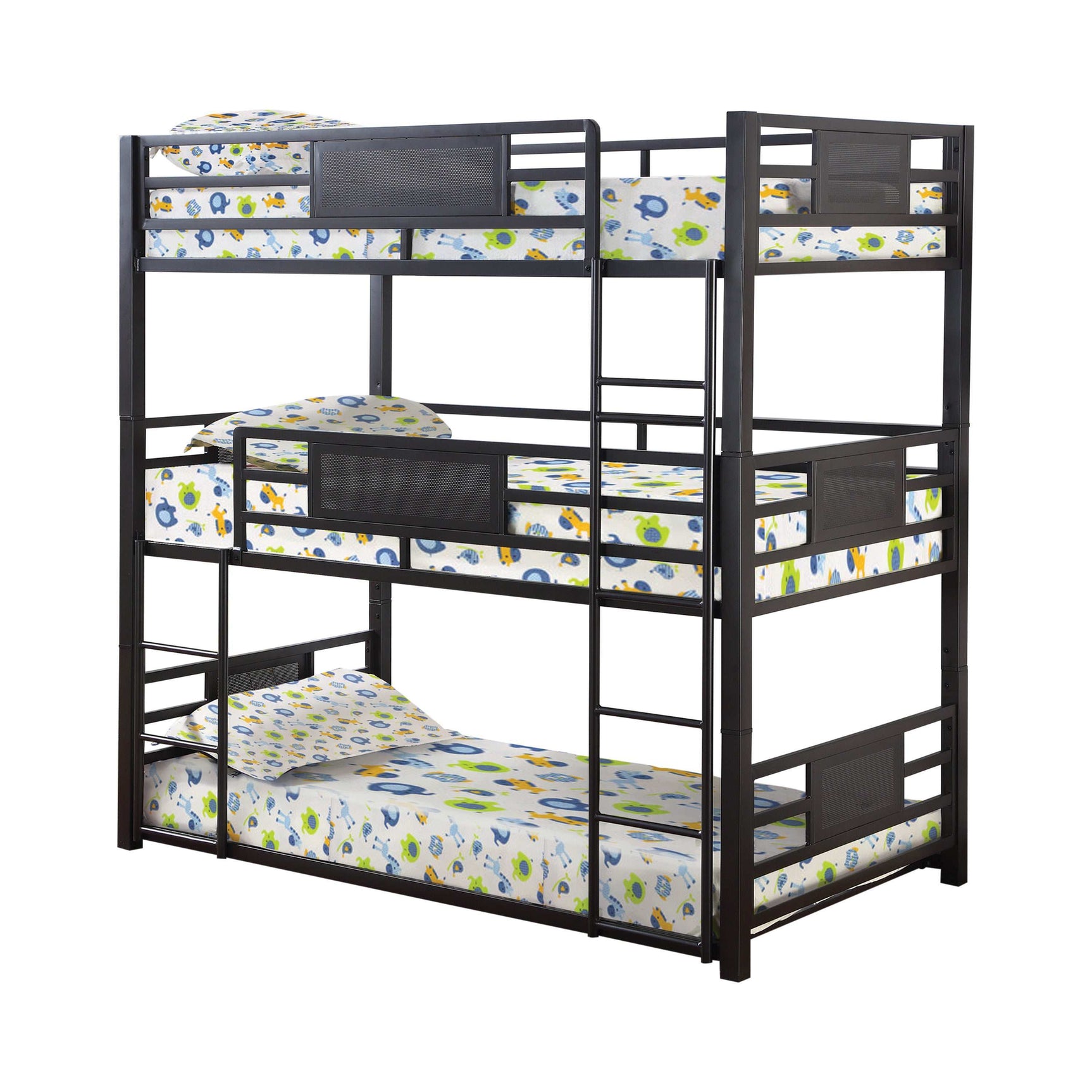 Rogen Dark Bronze Twin Triple Bunk Bed - Ornate Home