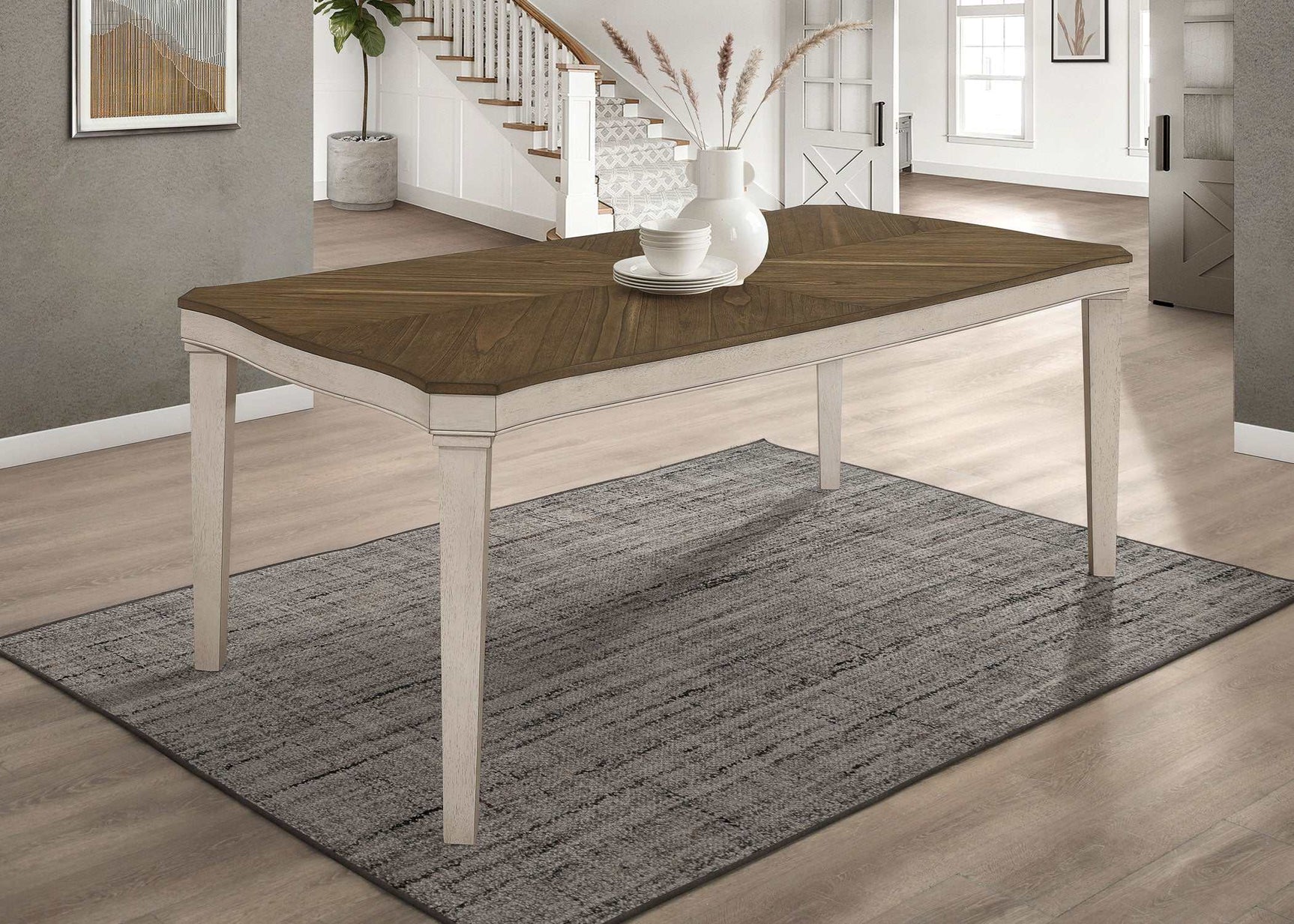 Ronnie Nutmeg / Rustic Cream Dining Table - Ornate Home