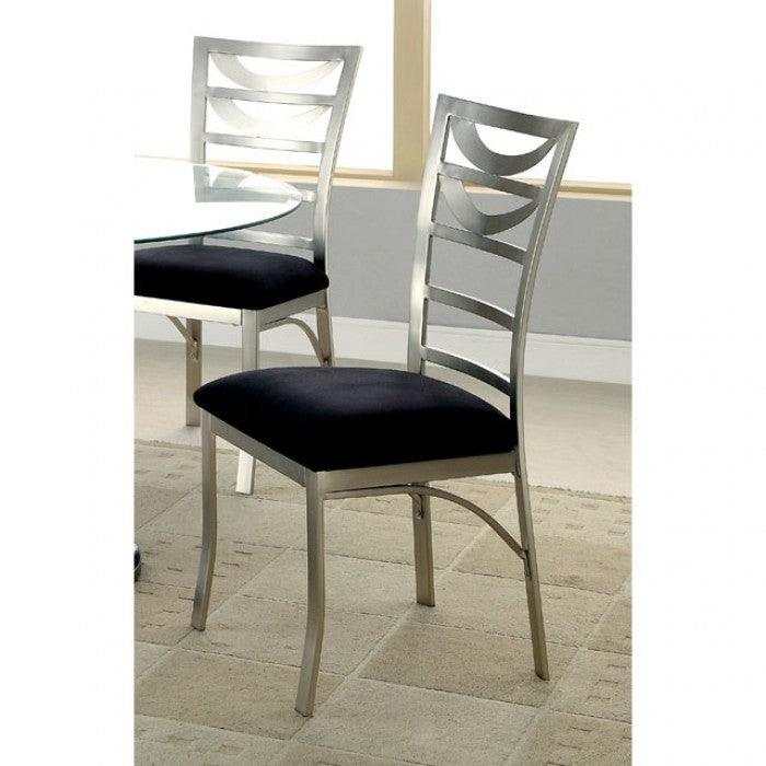 Roxo Silver & Black 5pc Dining Set - Ornate Home