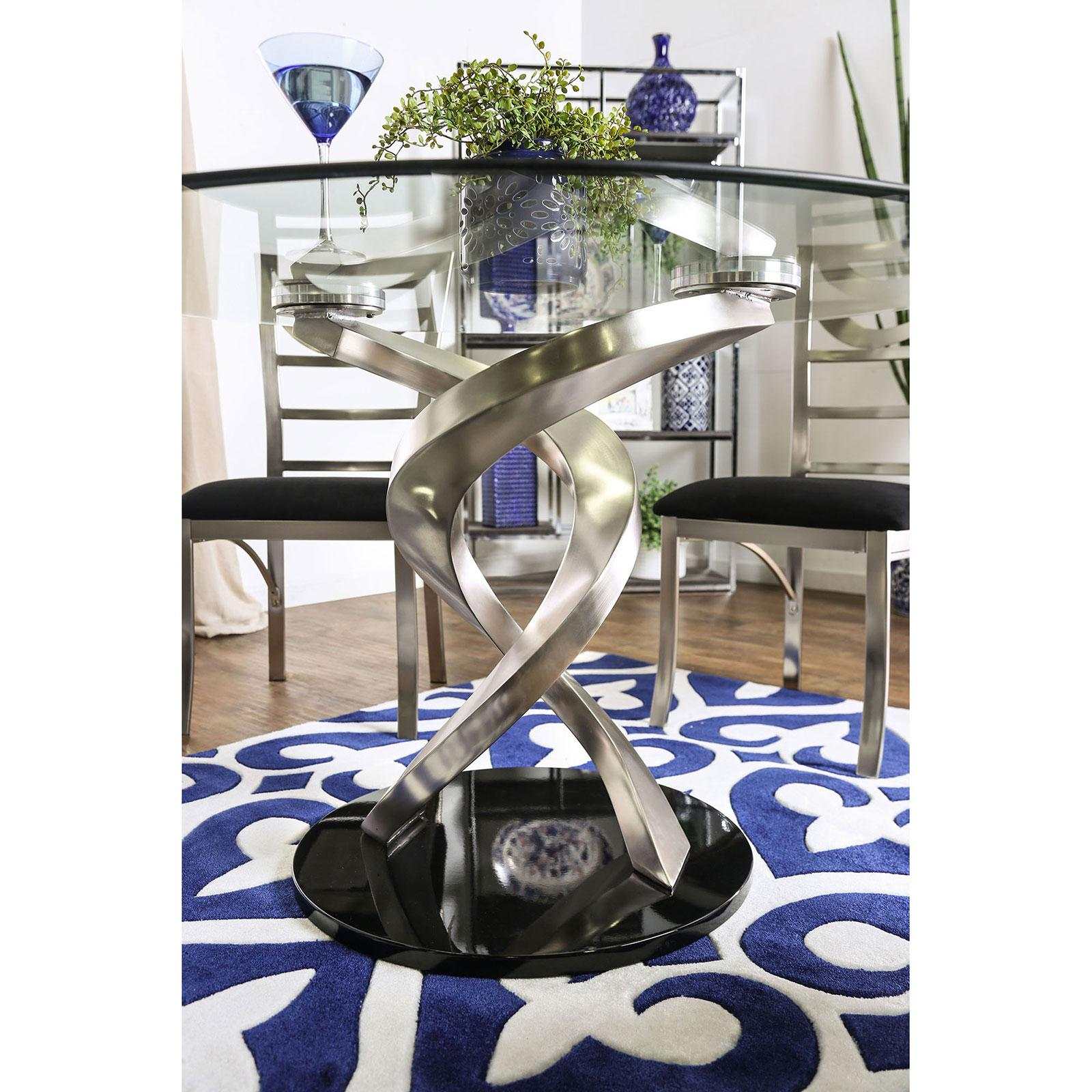 Roxo Silver & Black Dining Table - Ornate Home