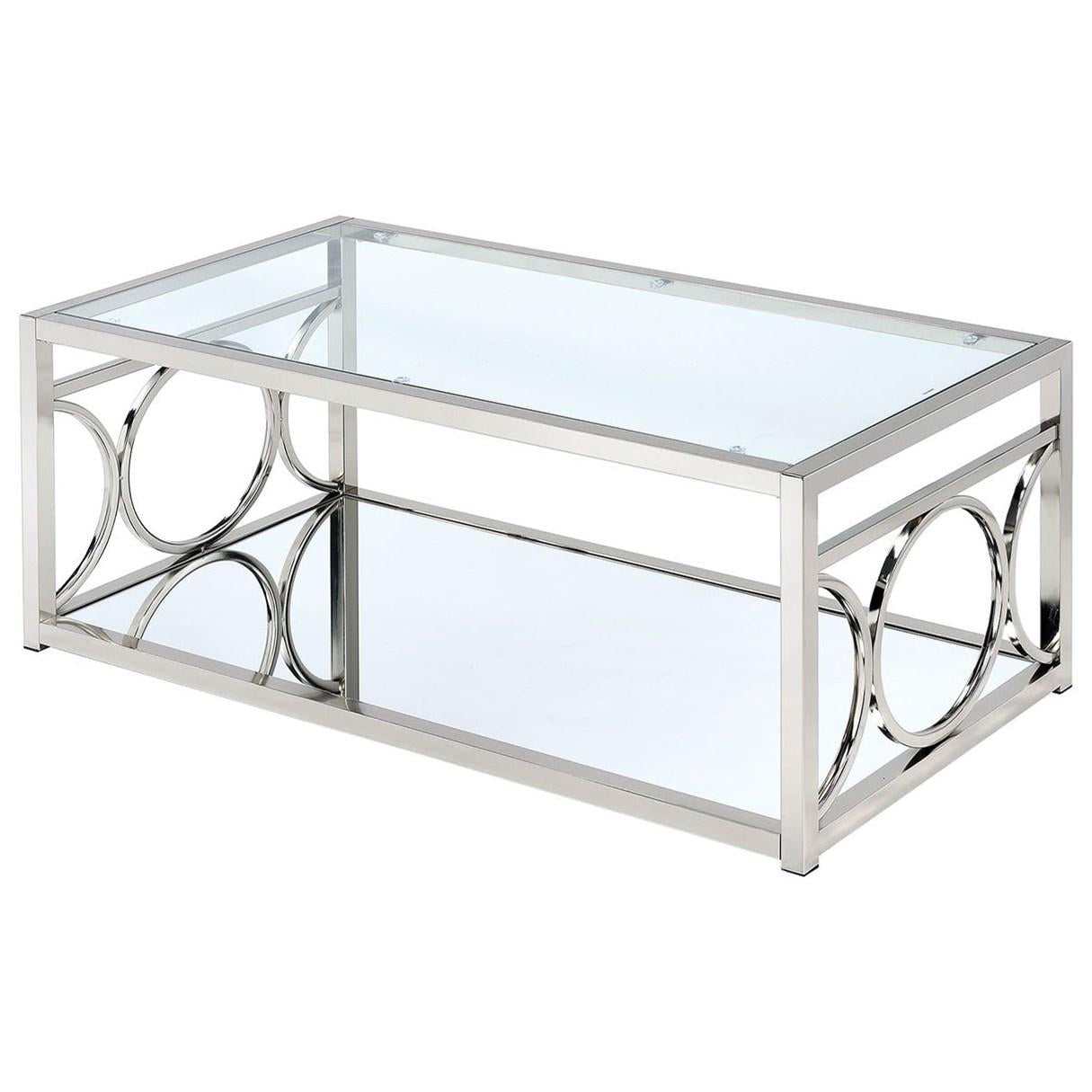 Rylee Chrome & Glass Coffee Table - Ornate Home