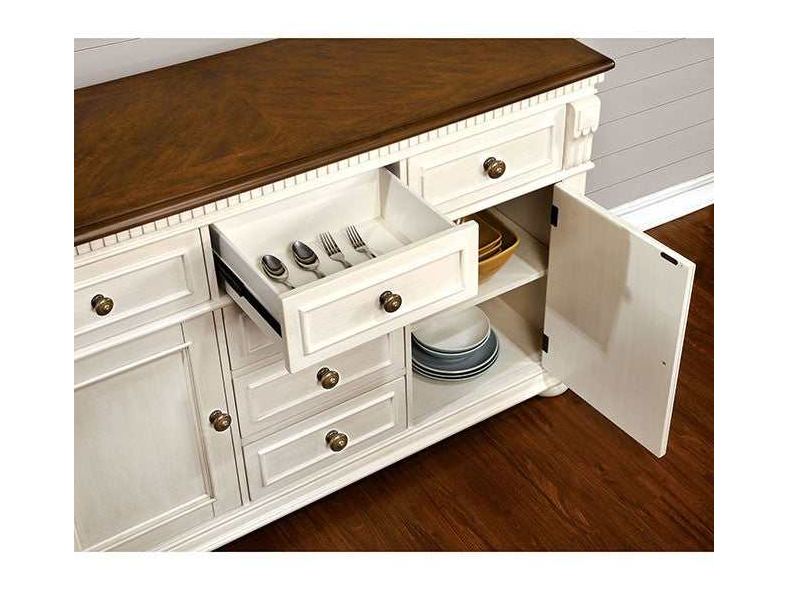 Sabrina Off-White/Cherry Server - Ornate Home