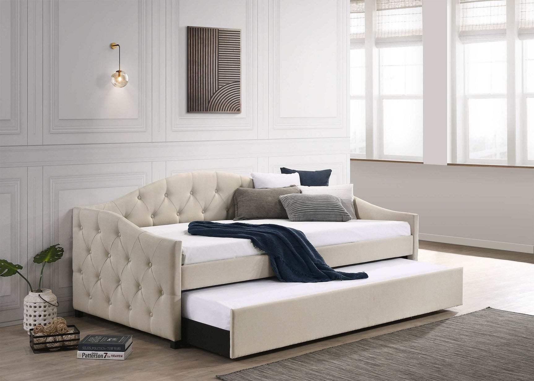Sadie Taupe Twin Daybed W/ Trundle - Ornate Home