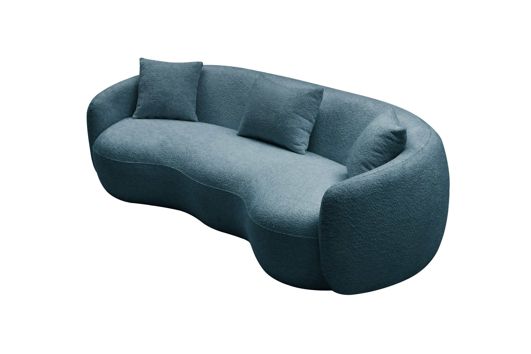 Salton Modern Curved Sofa Blue - Ornate Home