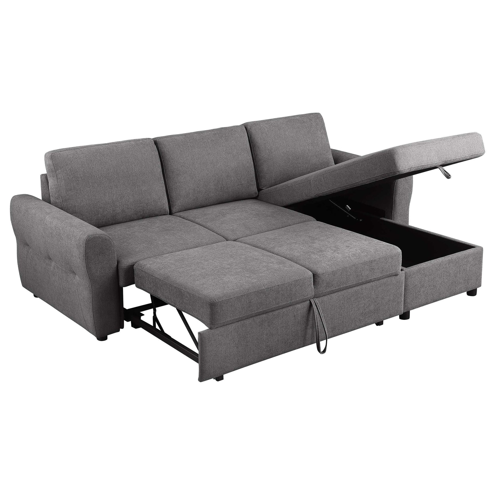Samantha Grey Sleeper Sectional - Ornate Home