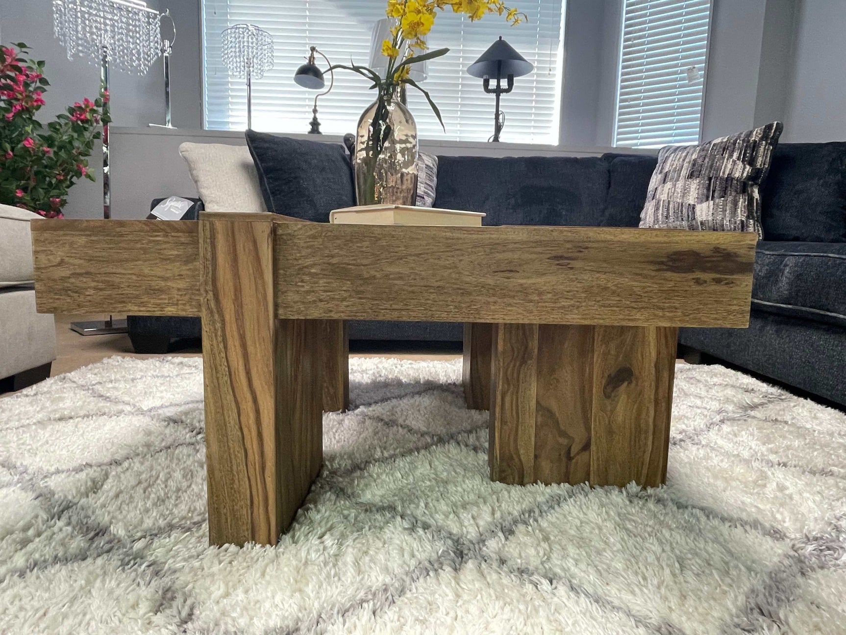 Samira Natural Sheesham Wooden Square Coffee Table - Ornate Home