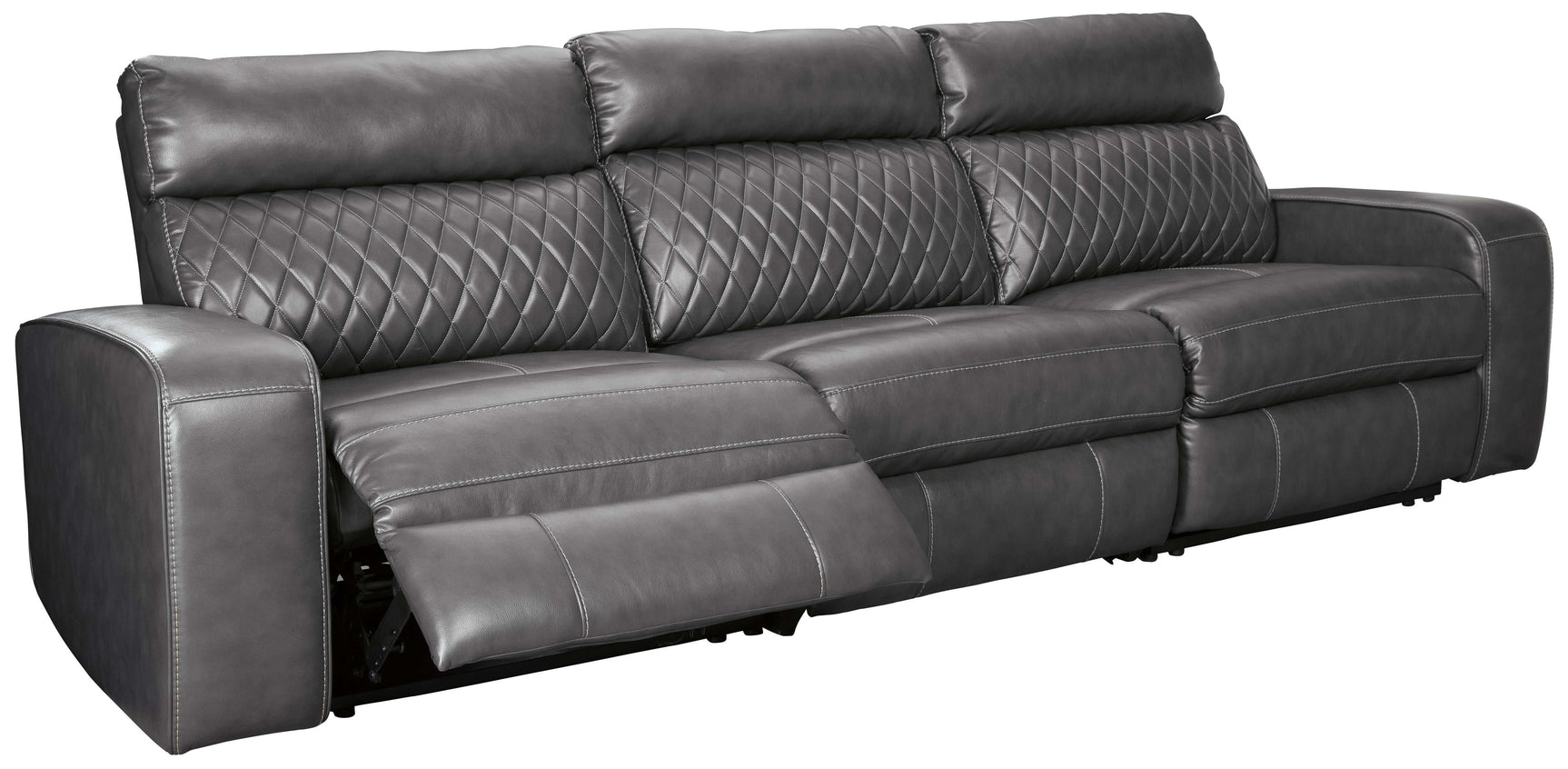 Samperstone Gray 3pc Power Reclining Sectional - Ornate Home