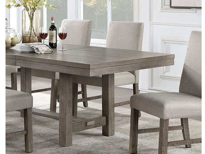 San Antonio Grey Dining Table w/ 1 X 18" Leaf - Ornate Home