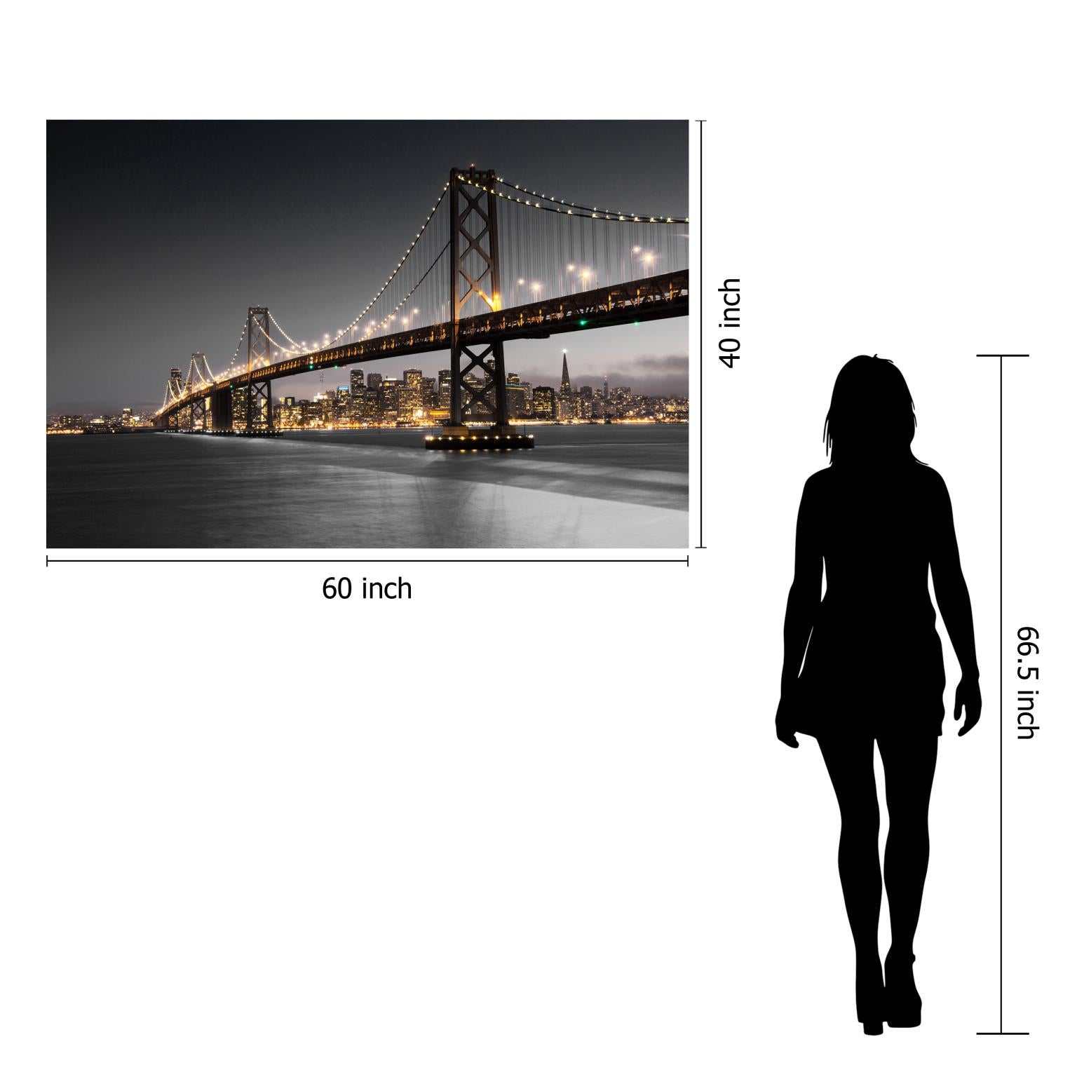 San Francisco Bridge Tempered Glass w / Foil Wall Art - Ornate Home