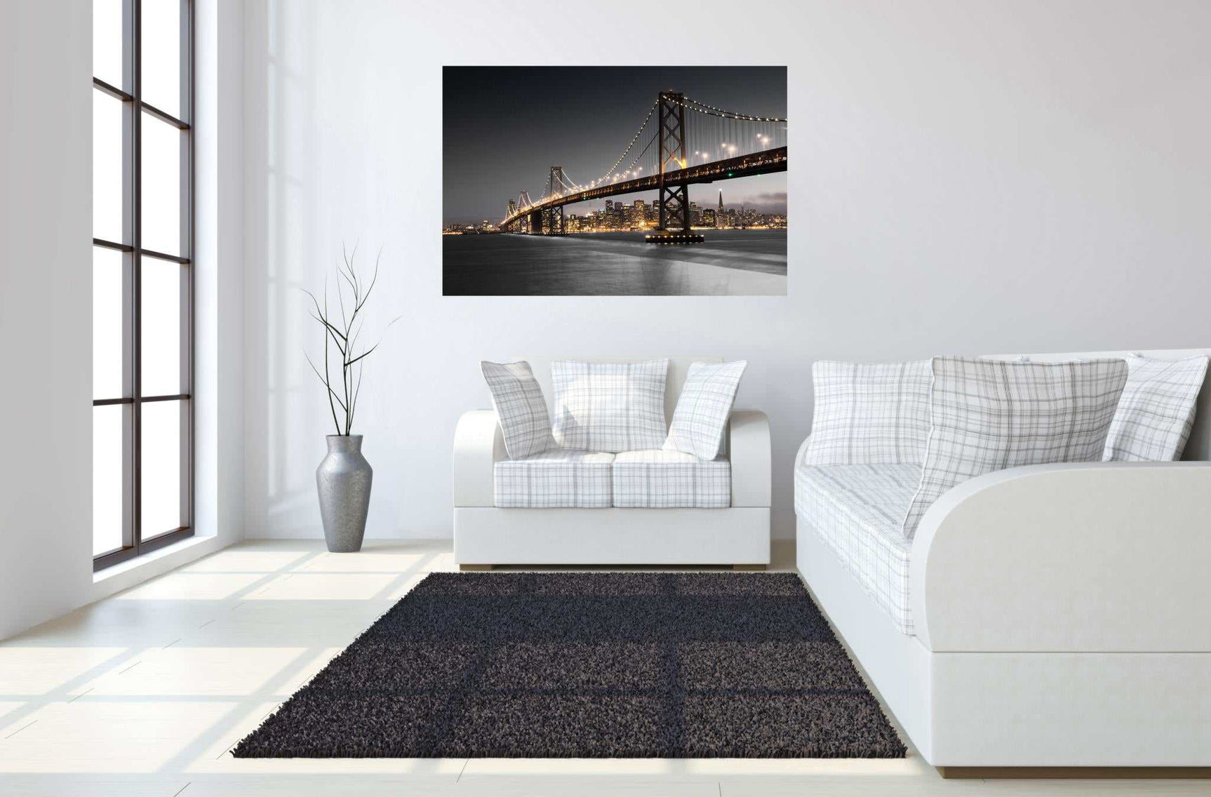 San Francisco Bridge Tempered Glass w / Foil Wall Art - Ornate Home