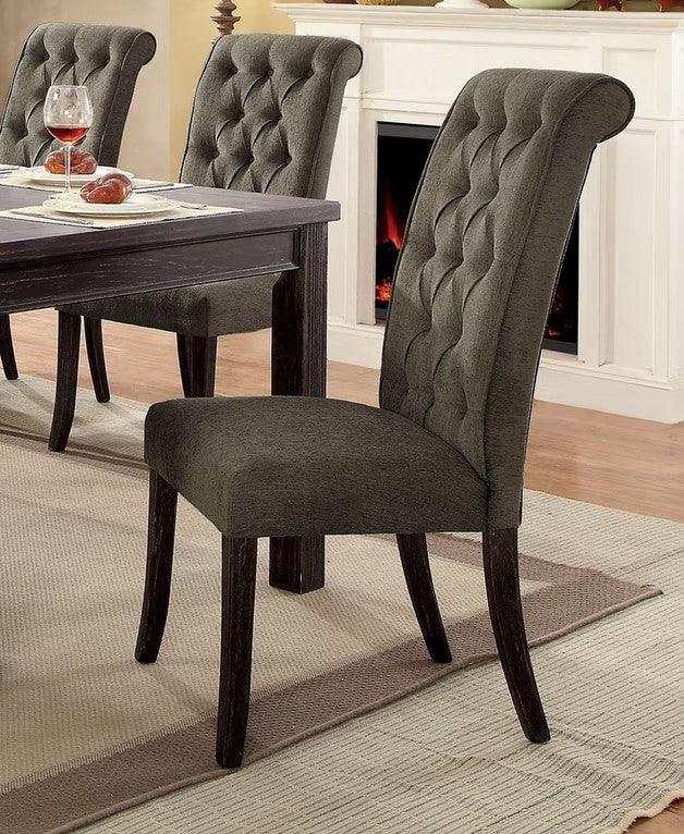 Sania III Antique Black & Gray Side Chair (Set of 2) - Ornate Home