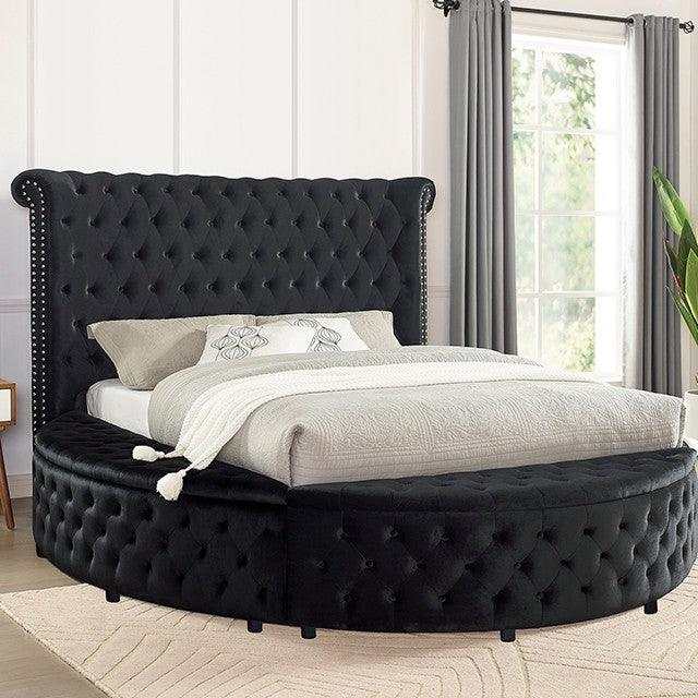 Sansom Black Queen Storage Bed - Ornate Home
