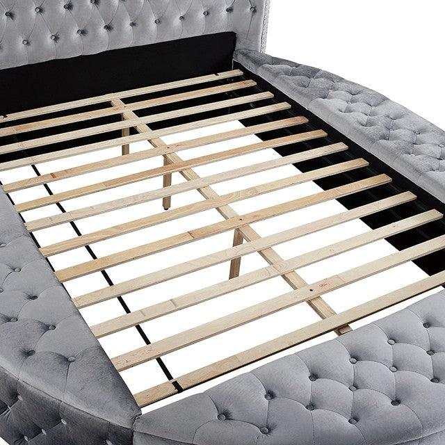 Sansom Gray Eastern King Storage Bed - Ornate Home