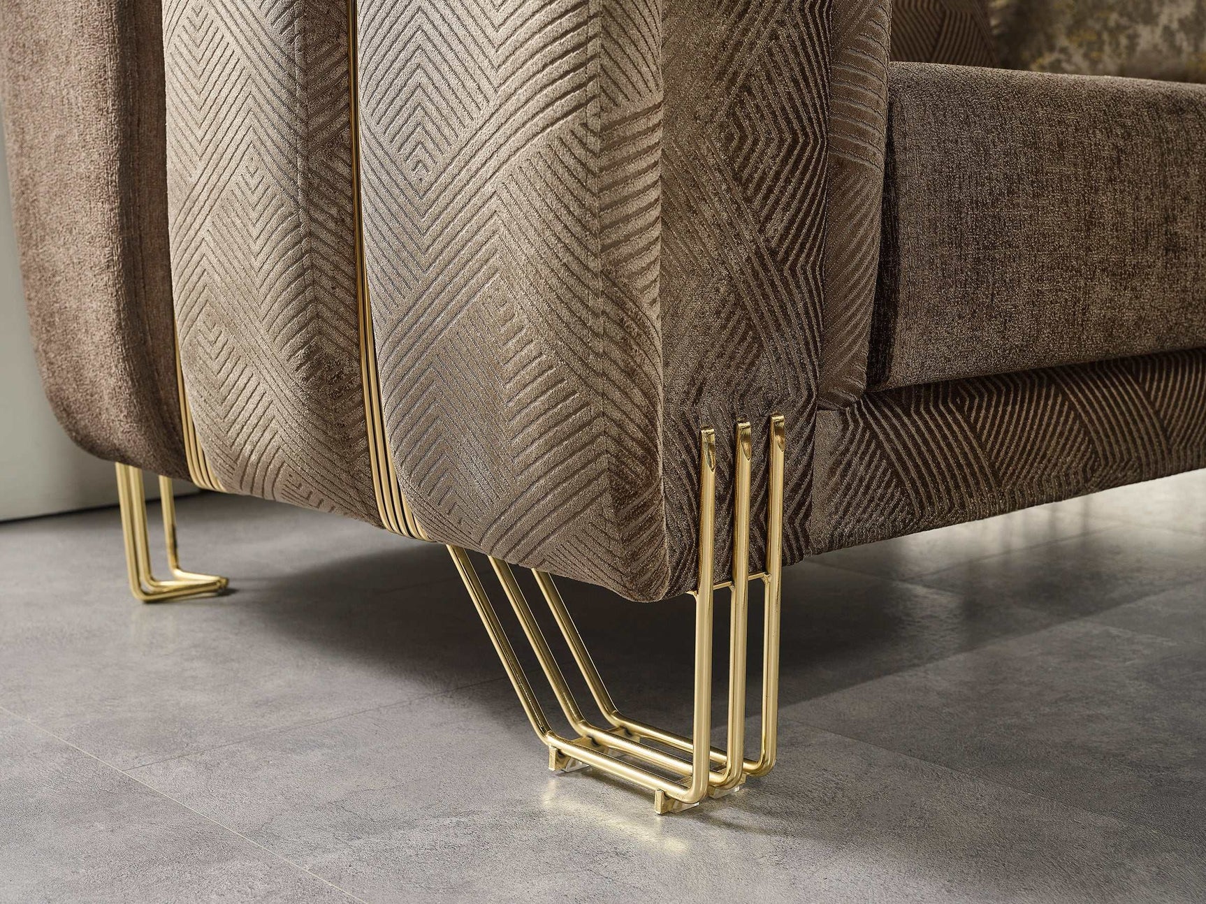 Santana Coffee Velvet Sofa & Loveseat / 2pc - Ornate Home