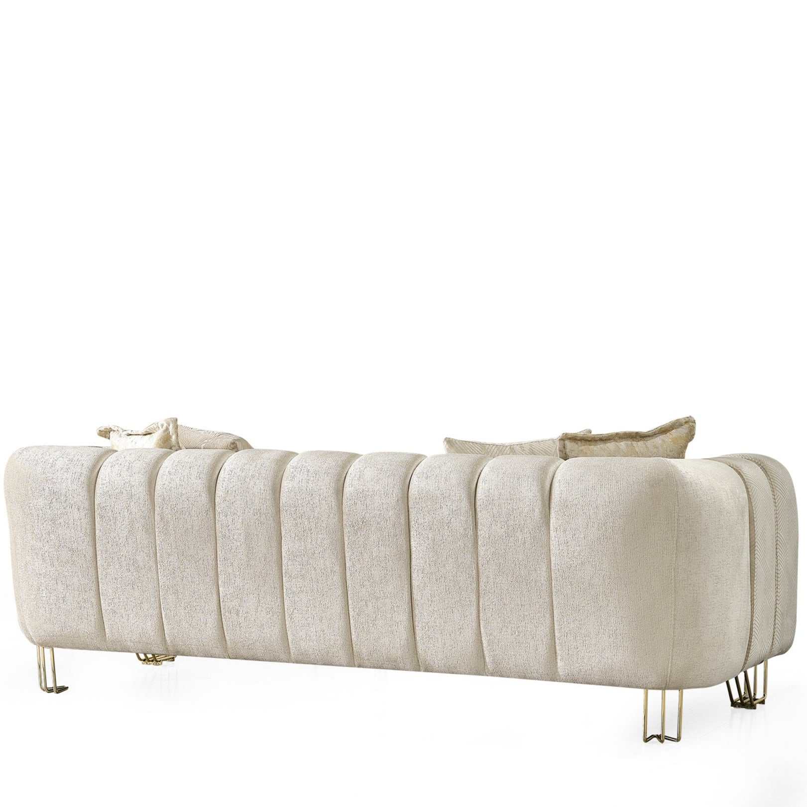 Santana Ivory Velvet Sofa & Loveseat / 2pc - Ornate Home