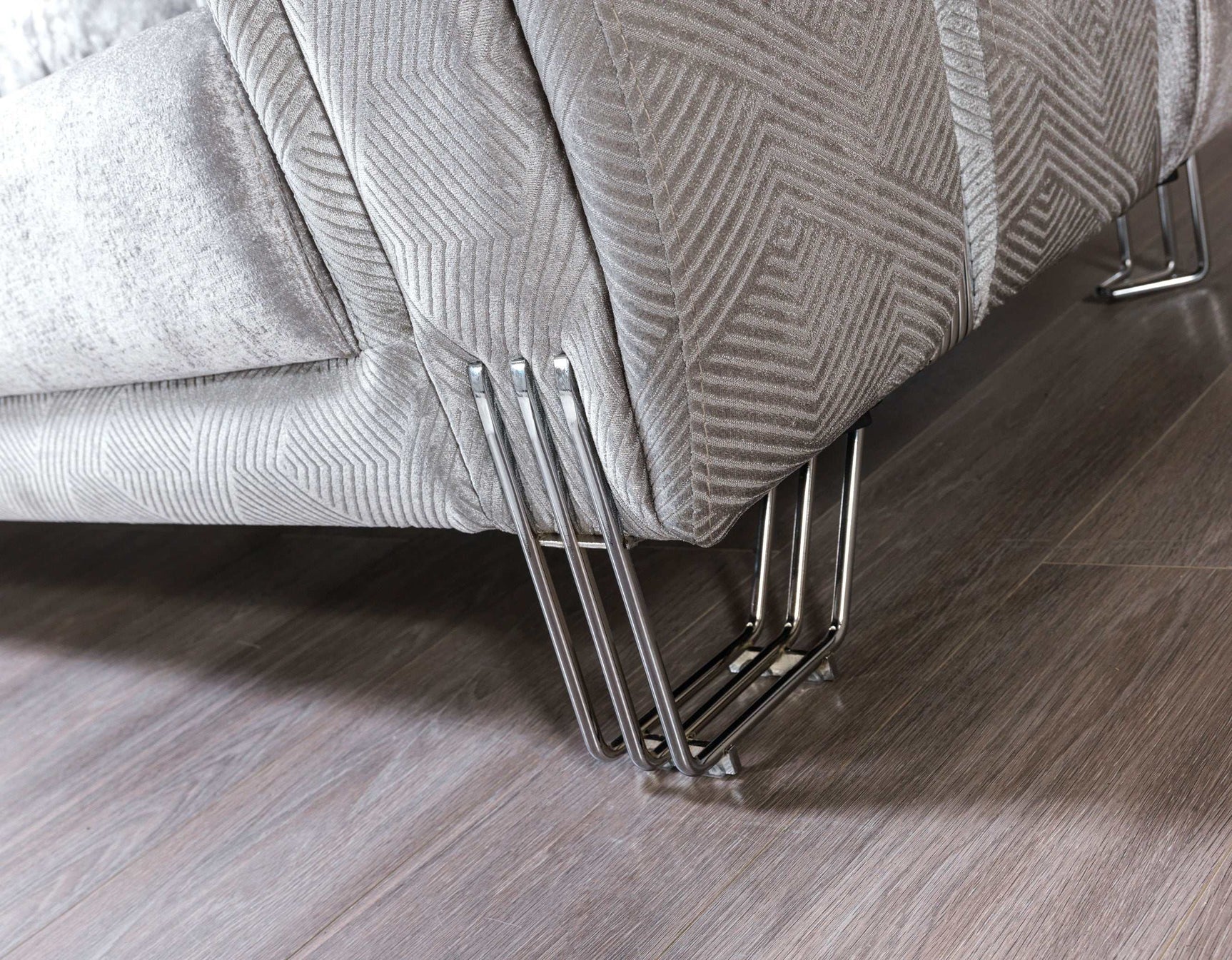 Santana Silver Velvet Sofa & Loveseat / 2pc - Ornate Home