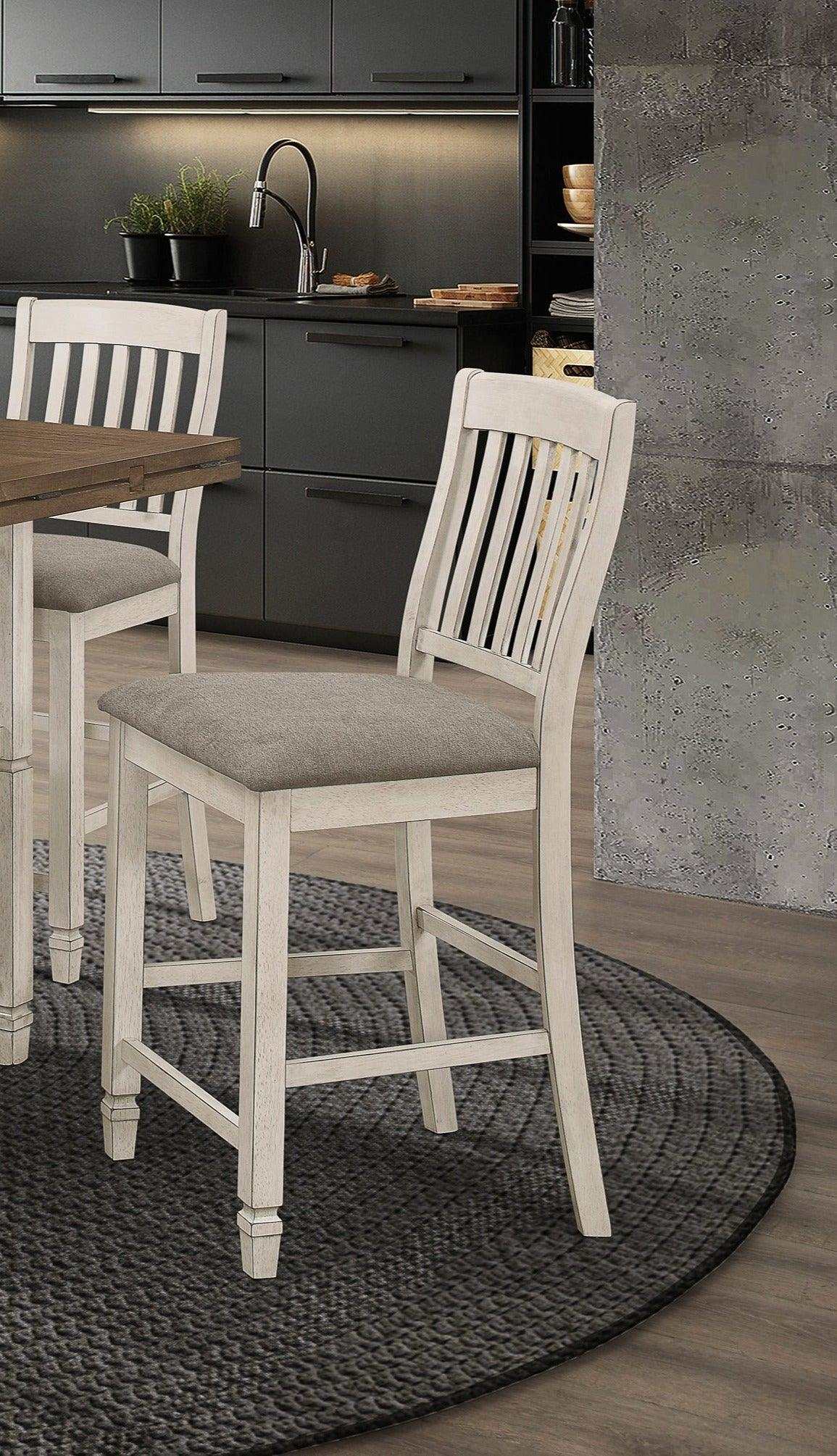 Sarasota Grey & Rustic Cream Counter Height Chairs (Set of 2) - Ornate Home
