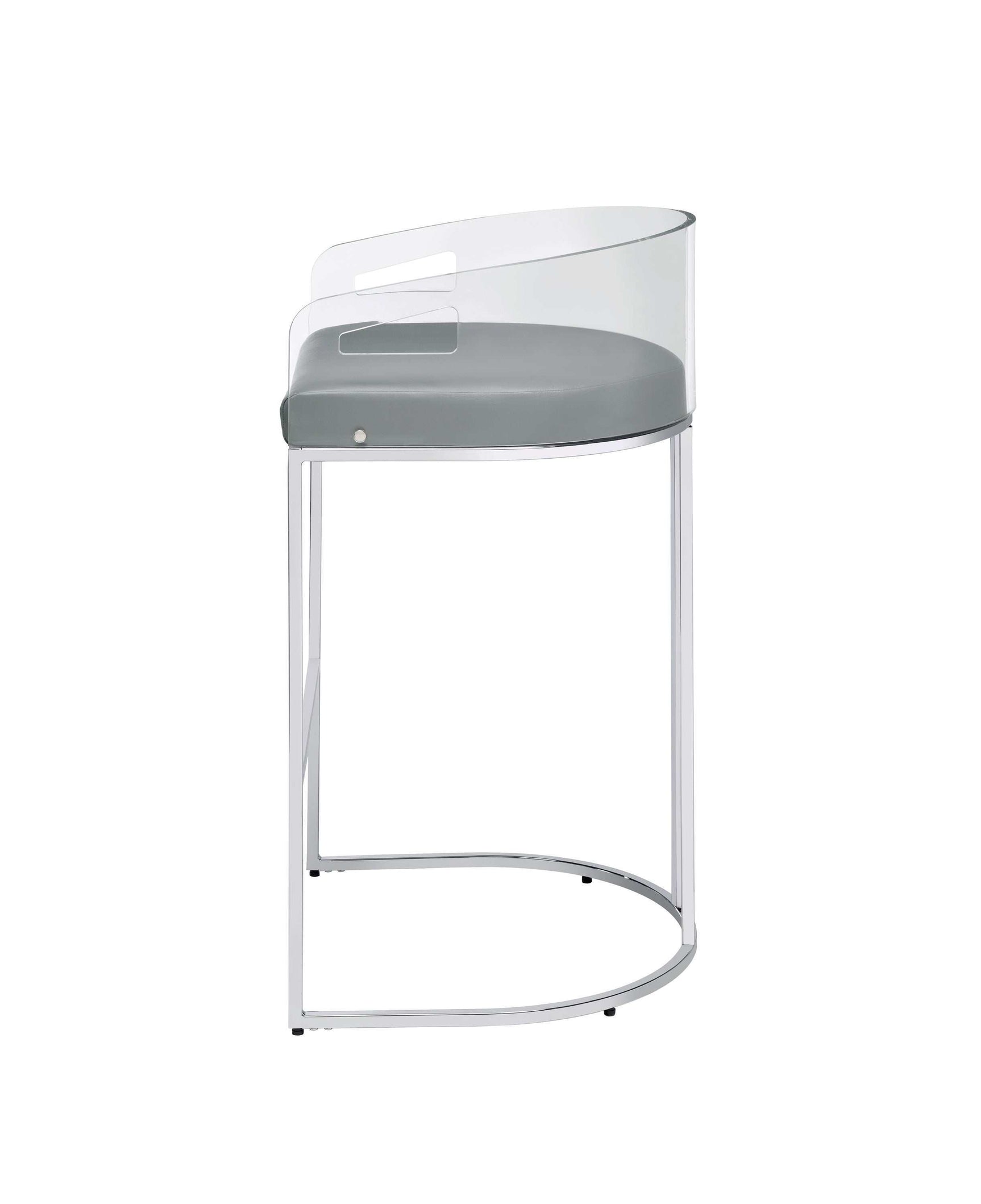 Sarina Grey & Chrome Bar Stools (Set Of 2) - Ornate Home