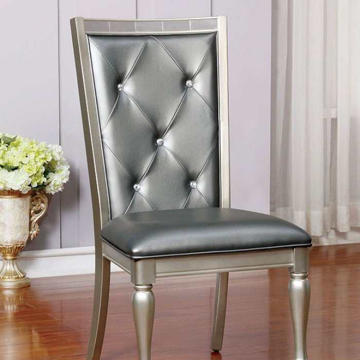 Sarina Silver Side Chair (Set of 2) - Ornate Home