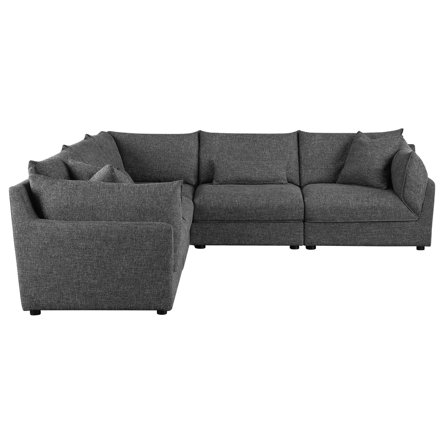Sasha Barely Black 5 Pc Sectional - Ornate Home