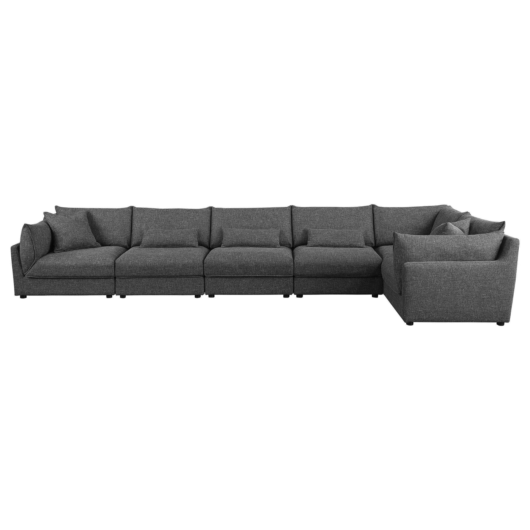 Sasha Barely Black 6 Pc Sectional - Ornate Home