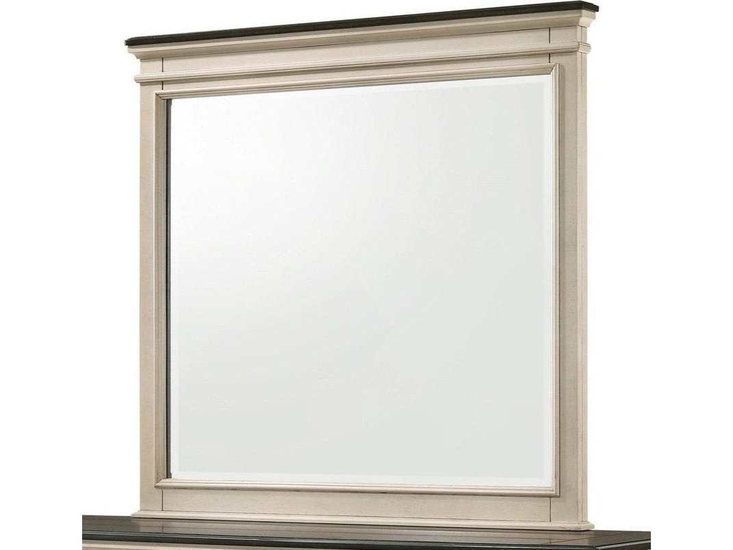 Sawyer Antique White/Brown Mirror - Ornate Home