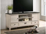 Saywer Antique White/Brown 68" TV Stand - Ornate Home