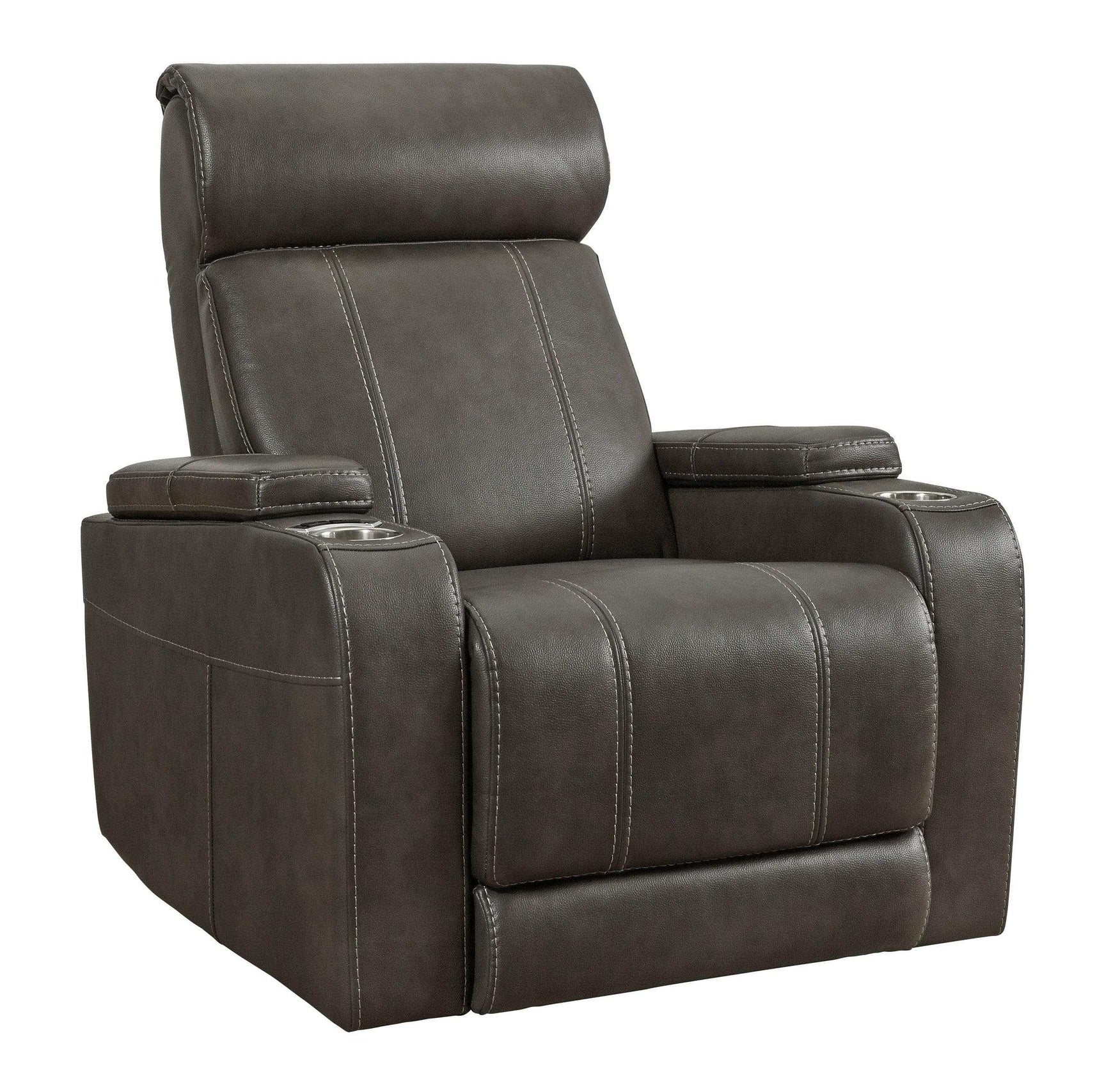 Screen Time Graphite Power Recliner w/ LED - Ornate Home
