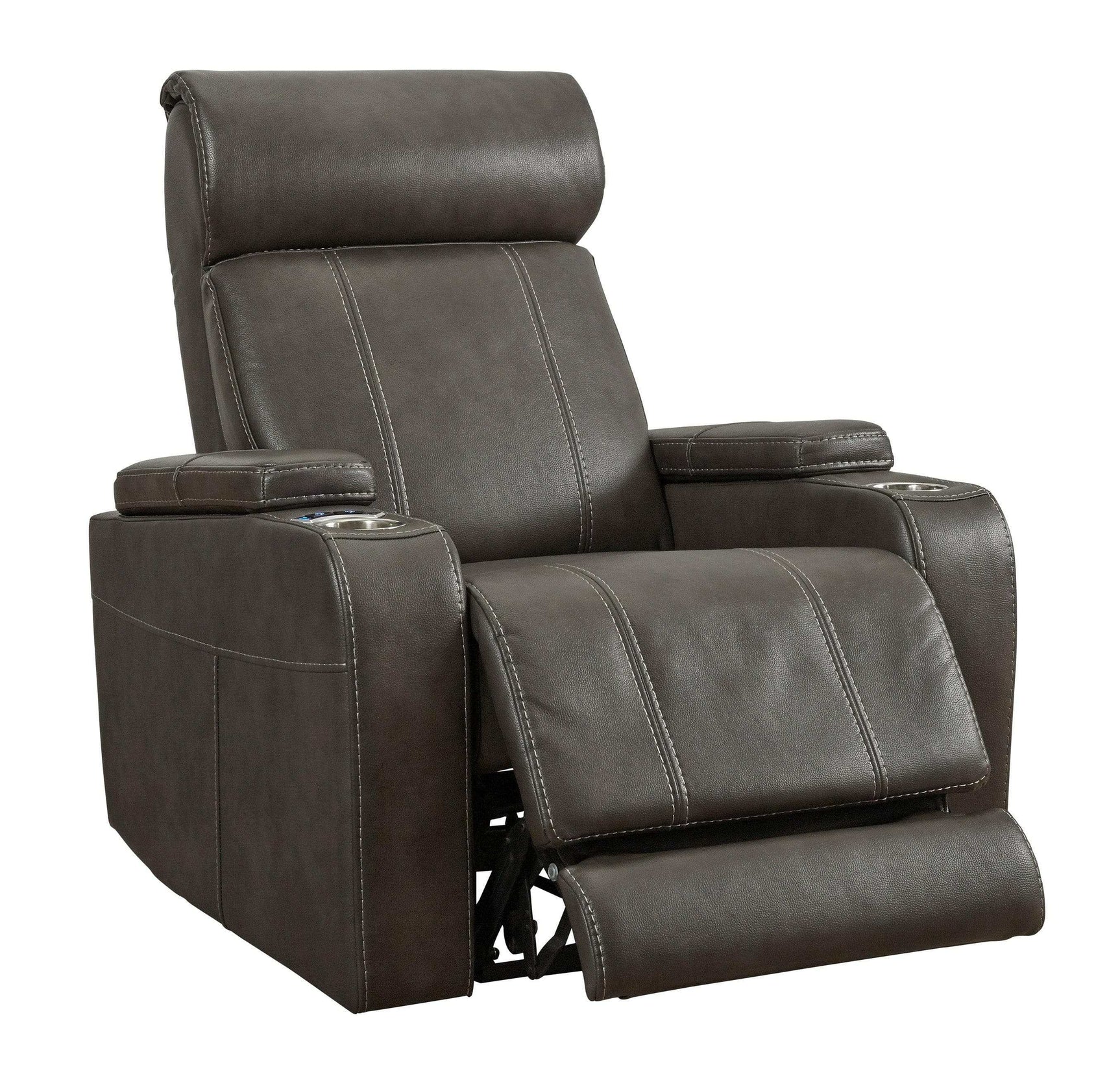 Screen Time Graphite Power Recliner w/ LED - Ornate Home