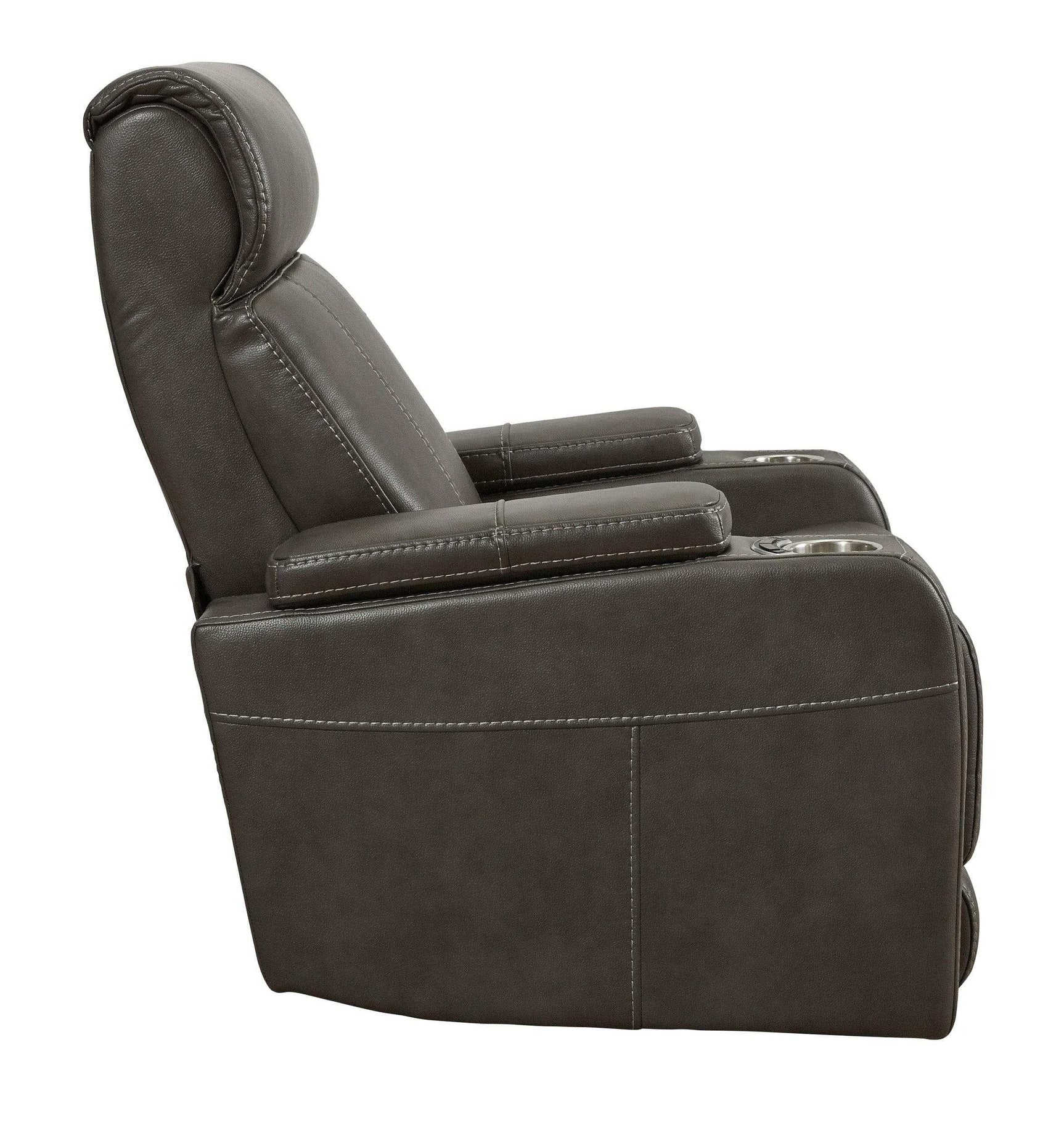 Screen Time Graphite Power Recliner w/ LED - Ornate Home