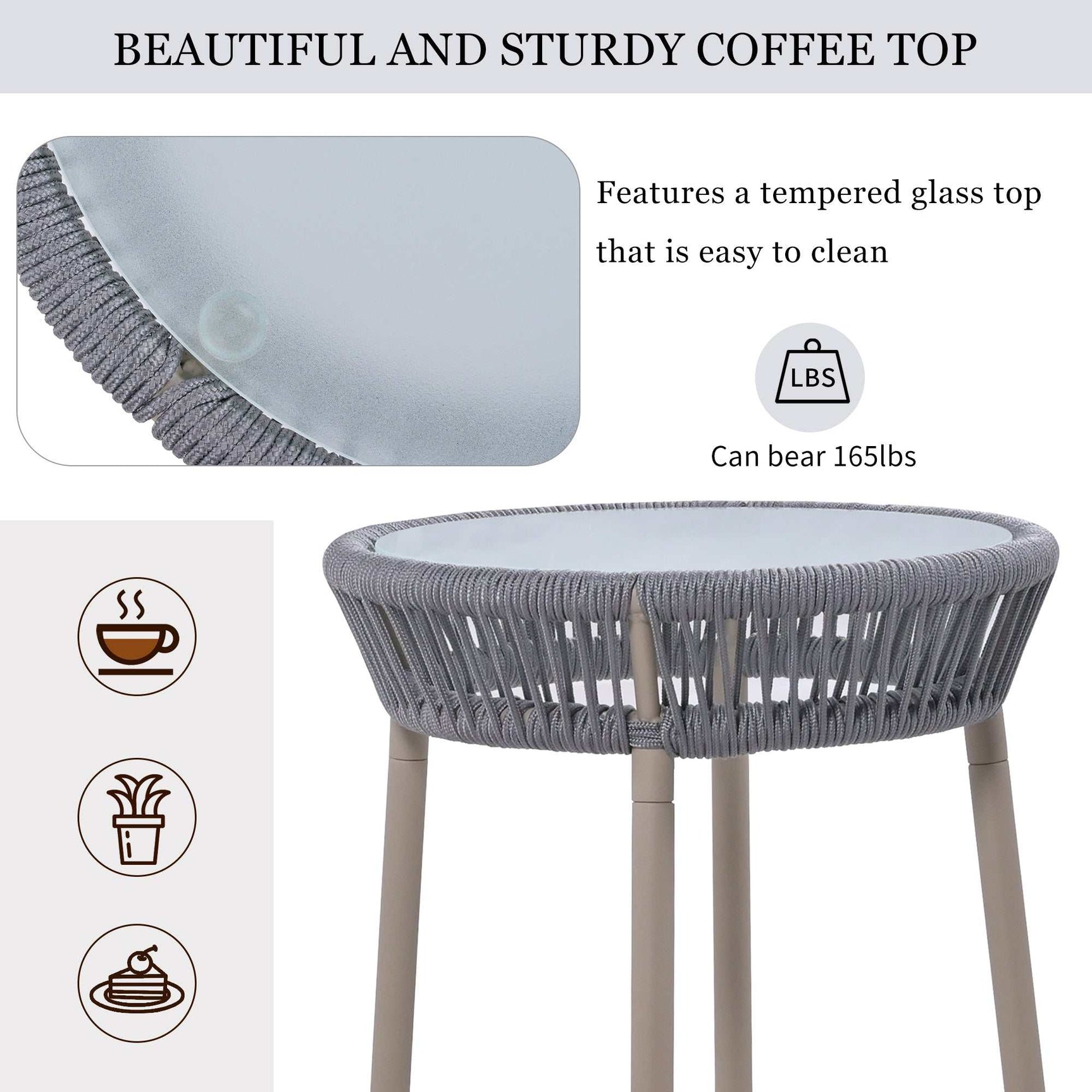 Sequoia Light Luxury Simple Style Outdoor Set Gray - Ornate Home