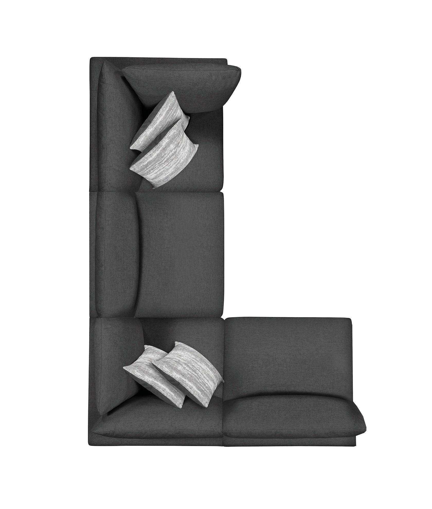 Serene Charcoal 4pc Modular Sectional - Ornate Home
