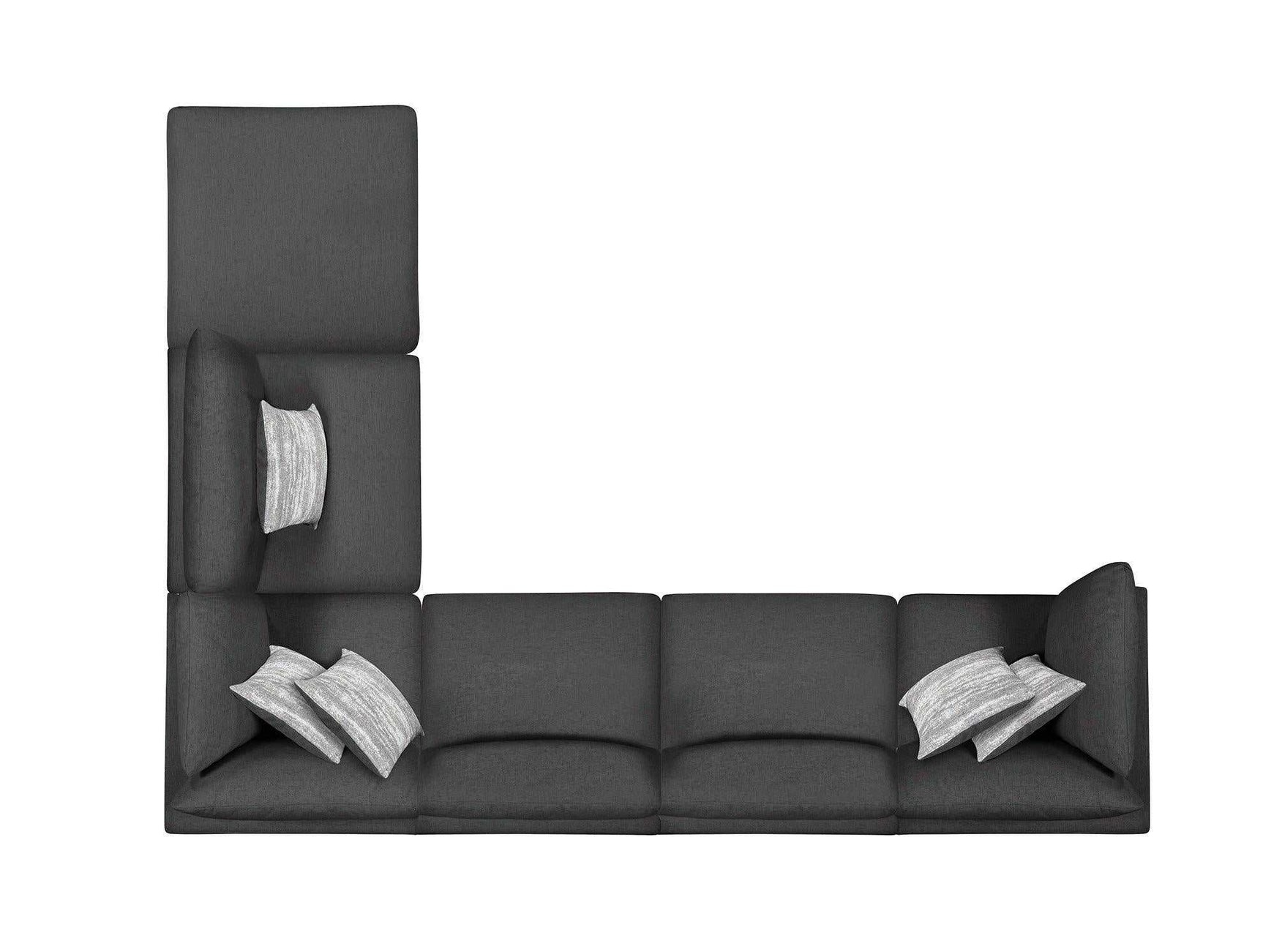 Serene Charcoal Fabric Modular Sectional Create your own Style - Ornate Home