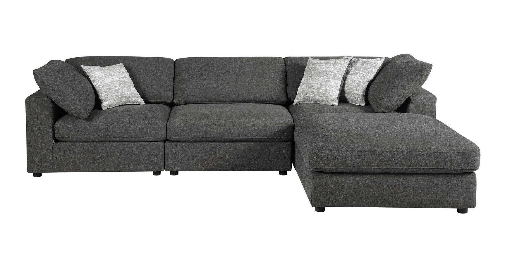 Serene Charcoal Fabric Modular Sectional Create your own Style - Ornate Home