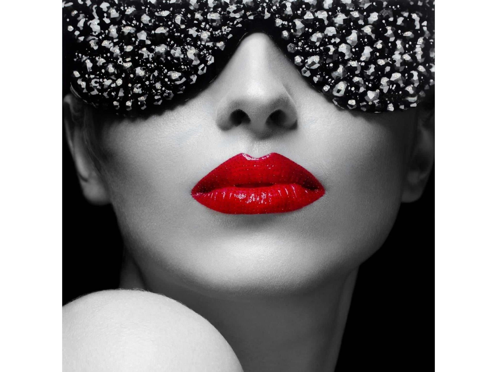 Shades Tempered Glass w / Foil & Rhinestones Wall Art - Ornate Home