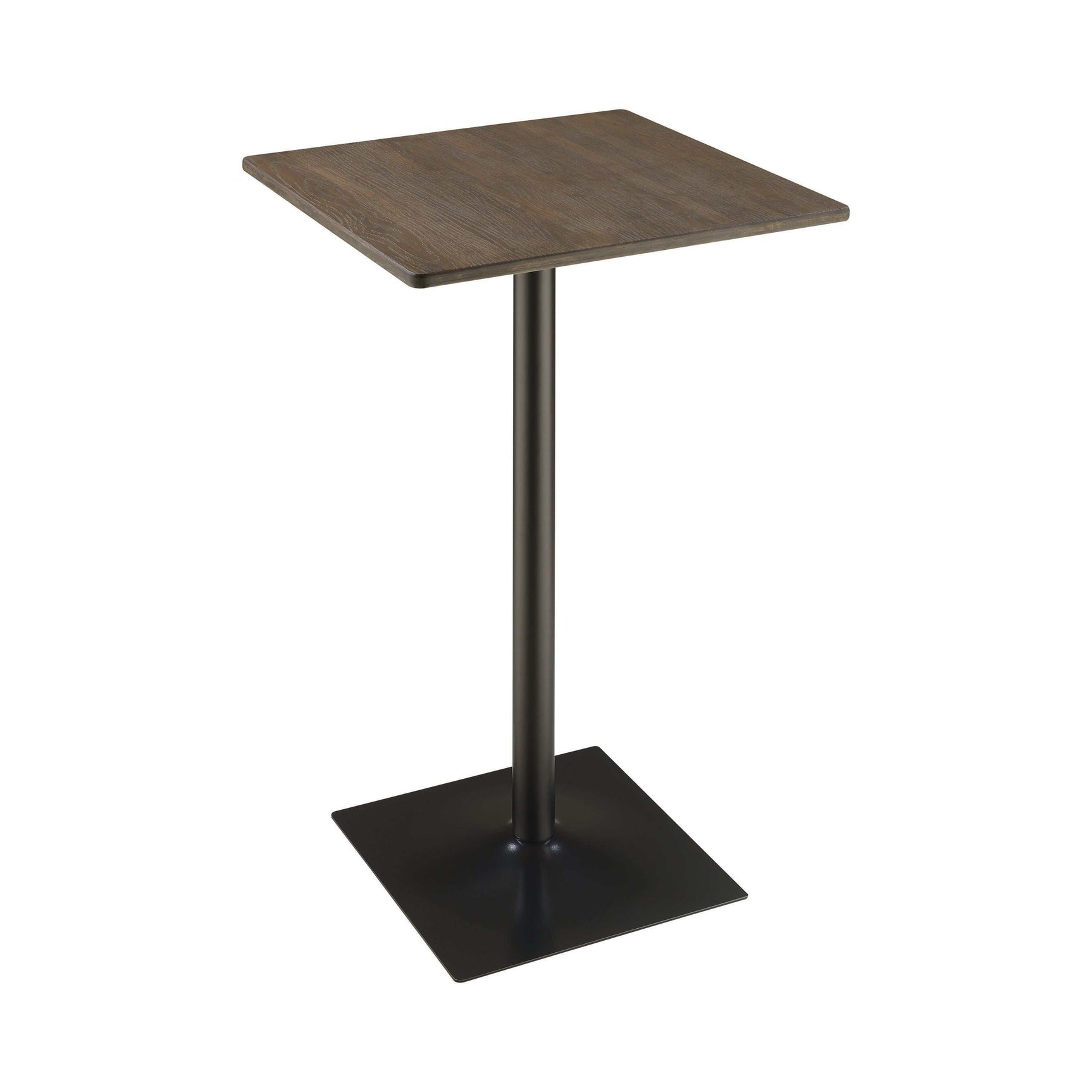 Shahza Dark Elm & Matte Black Square Bar Table - Ornate Home