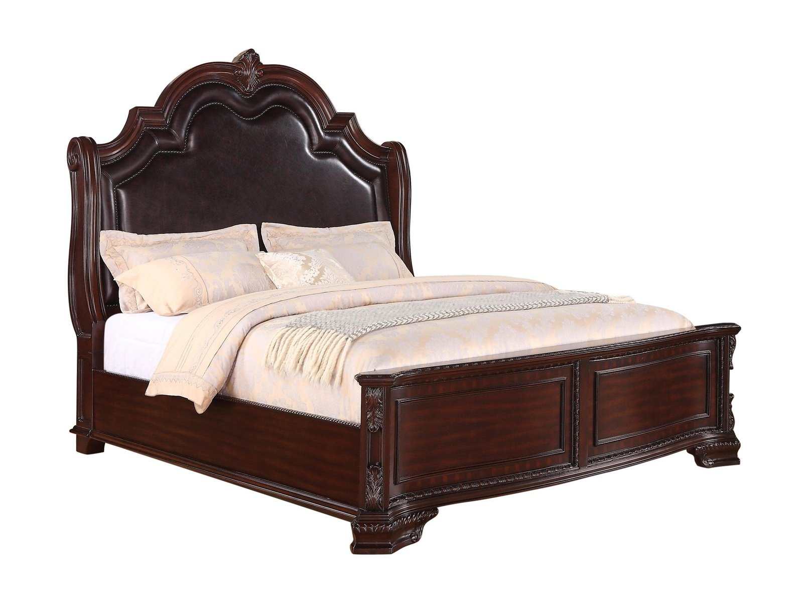 Sheffield Dark Cherry Queen Panel Bed - Ornate Home